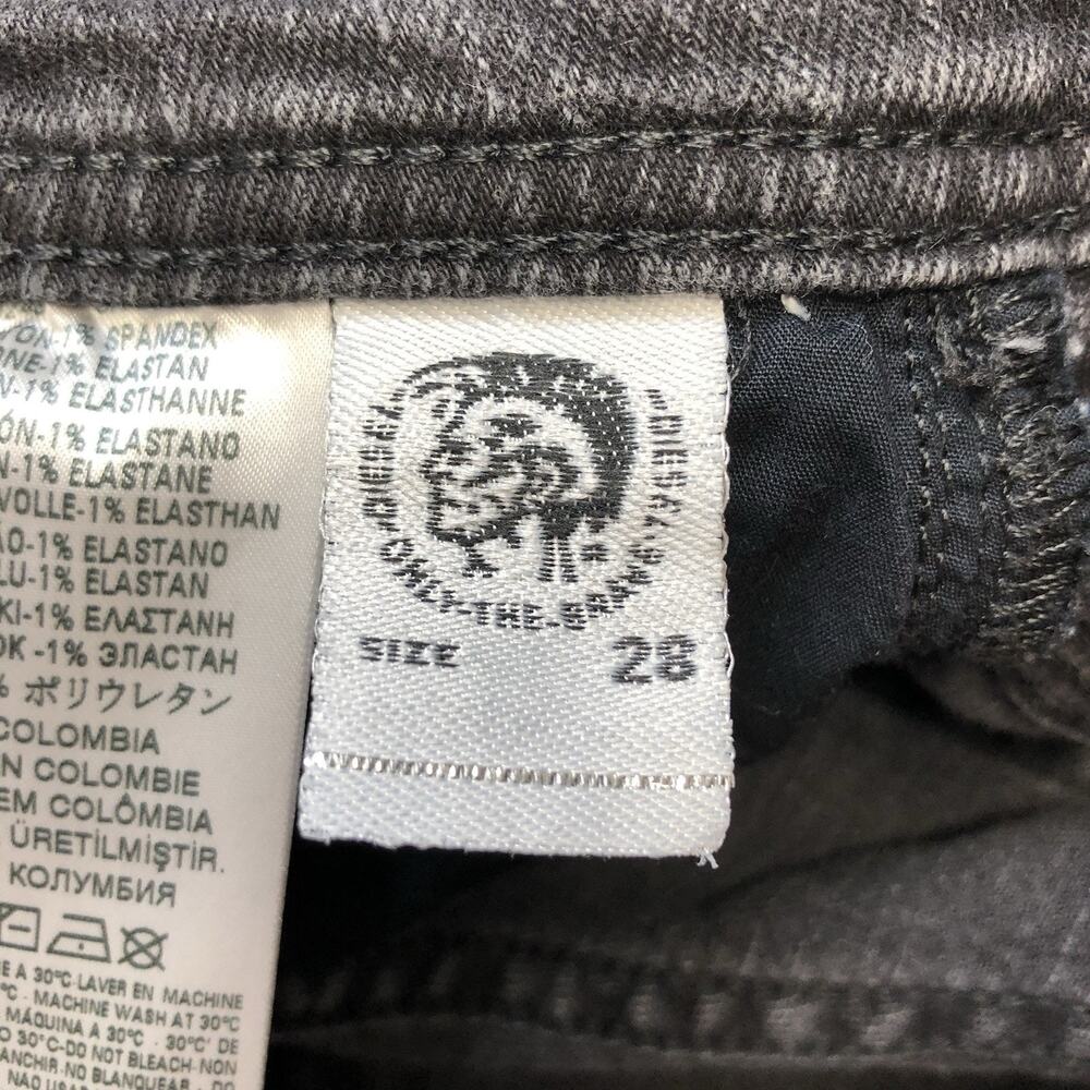 Diesel Safado-R Regular Slim Straight Men’s Jeans 30x25 Button Black Distressed - Picture 7 of 13